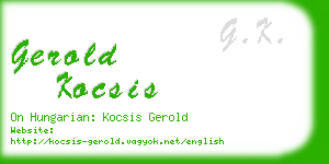 gerold kocsis business card